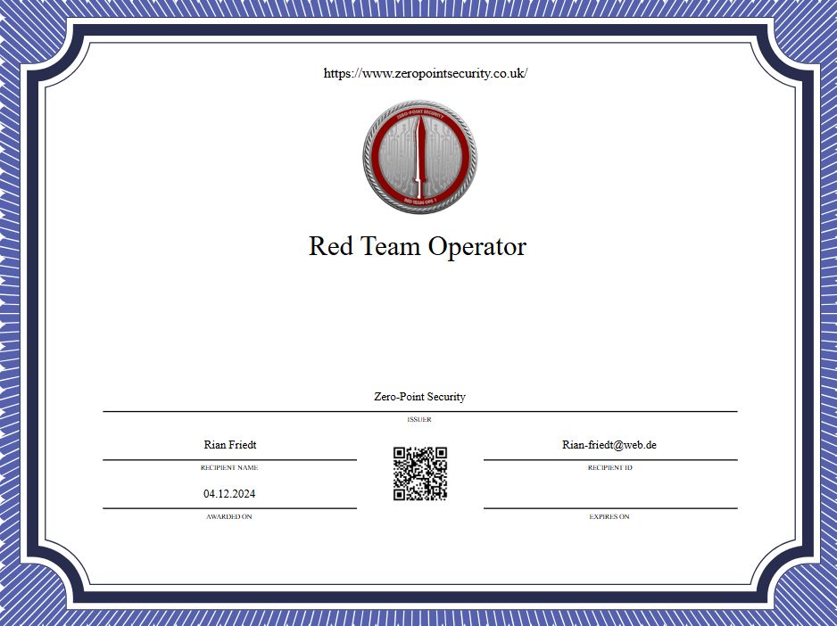 Certified Red Team Operator (CRTO)