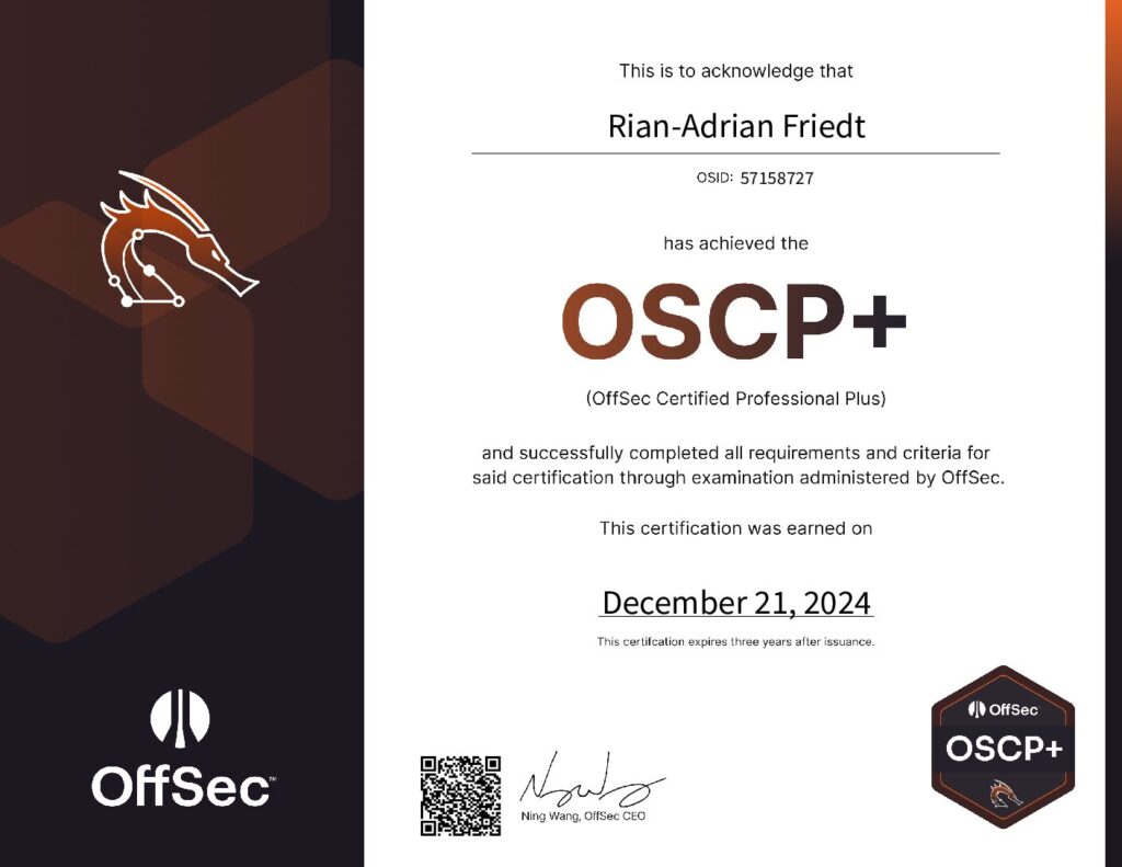 OffSec Certified Professional+ (OSCP+)