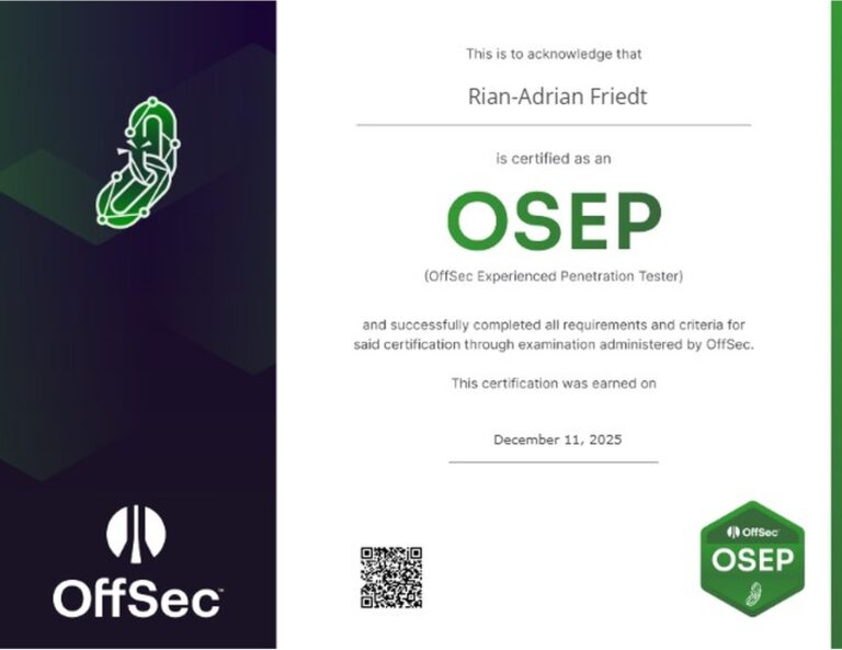 OffSec Experienced Penetration Tester (OSEP)